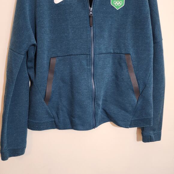 Nike Olympic sportswear teal tech fleece Brasil full zip front woman size Large - Picture 13 of 14